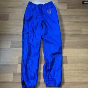 Men's Vintage 90's Sunbuster Blue Lined Nylon Jogger Sweats Track Pants Sz Large